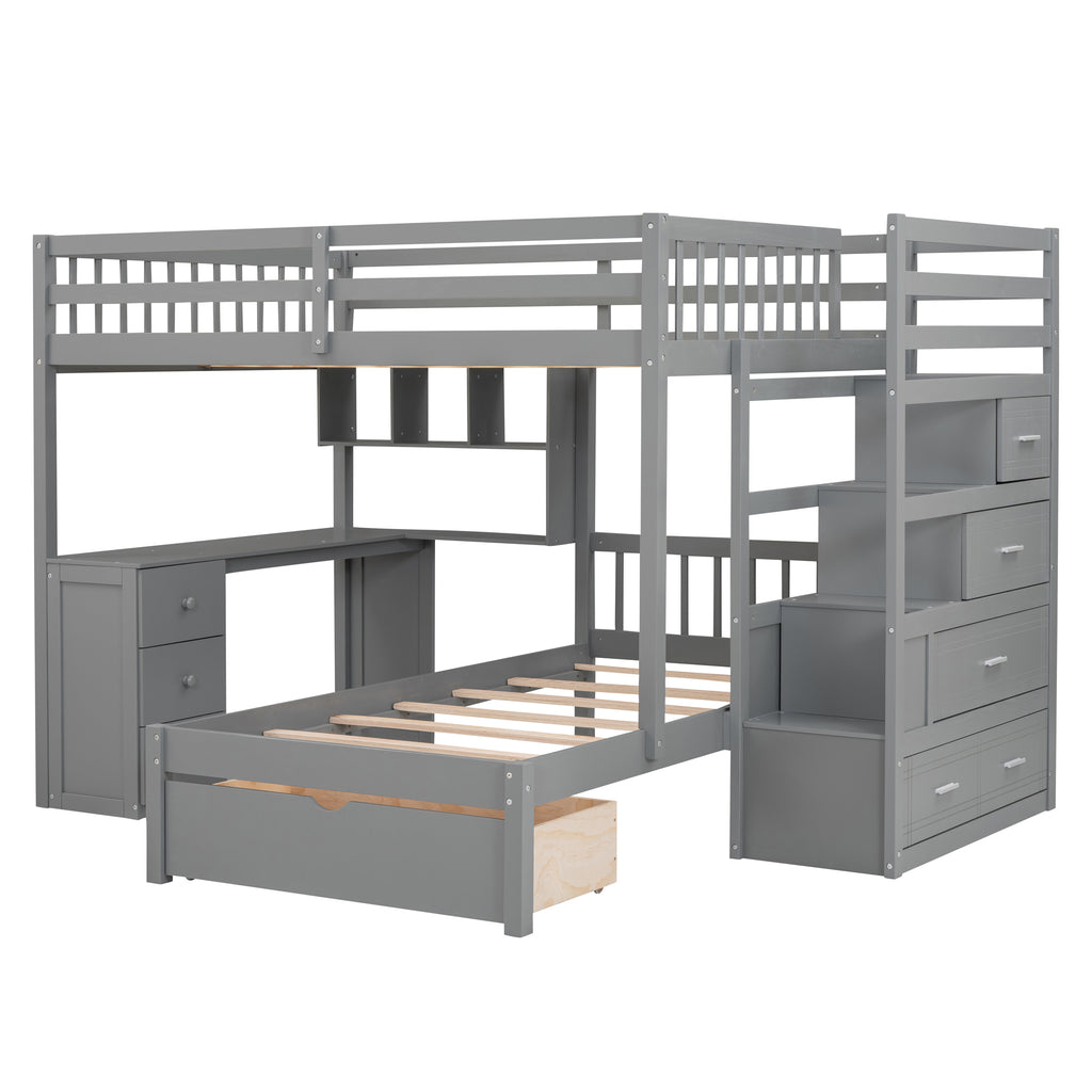 Bottom bunk foot drawer storage detail close-up