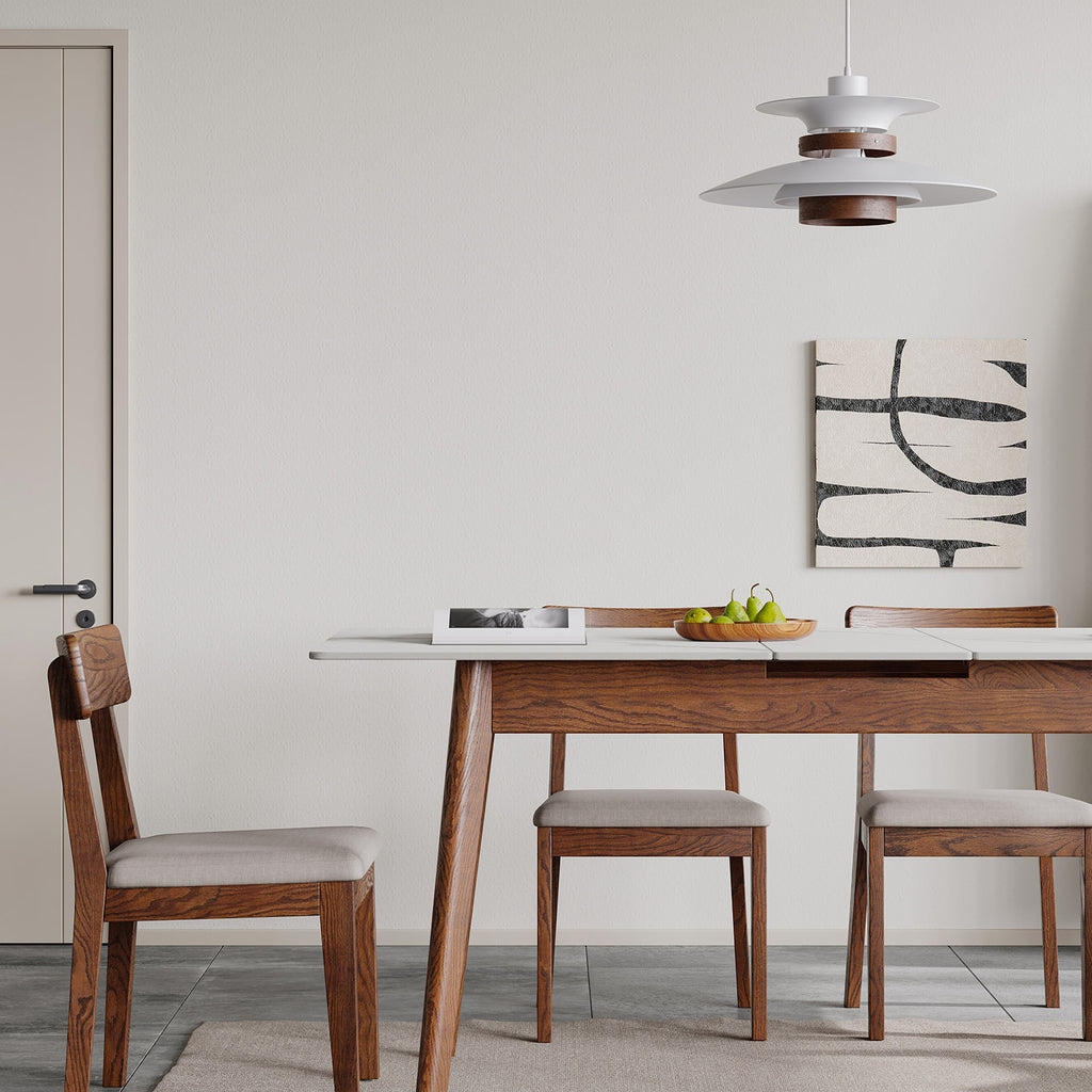 Walnut white slate dining table solid oak product photo