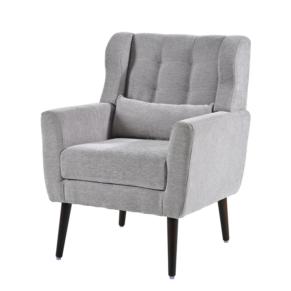 Mid-century accent chair assembly and dimension reference