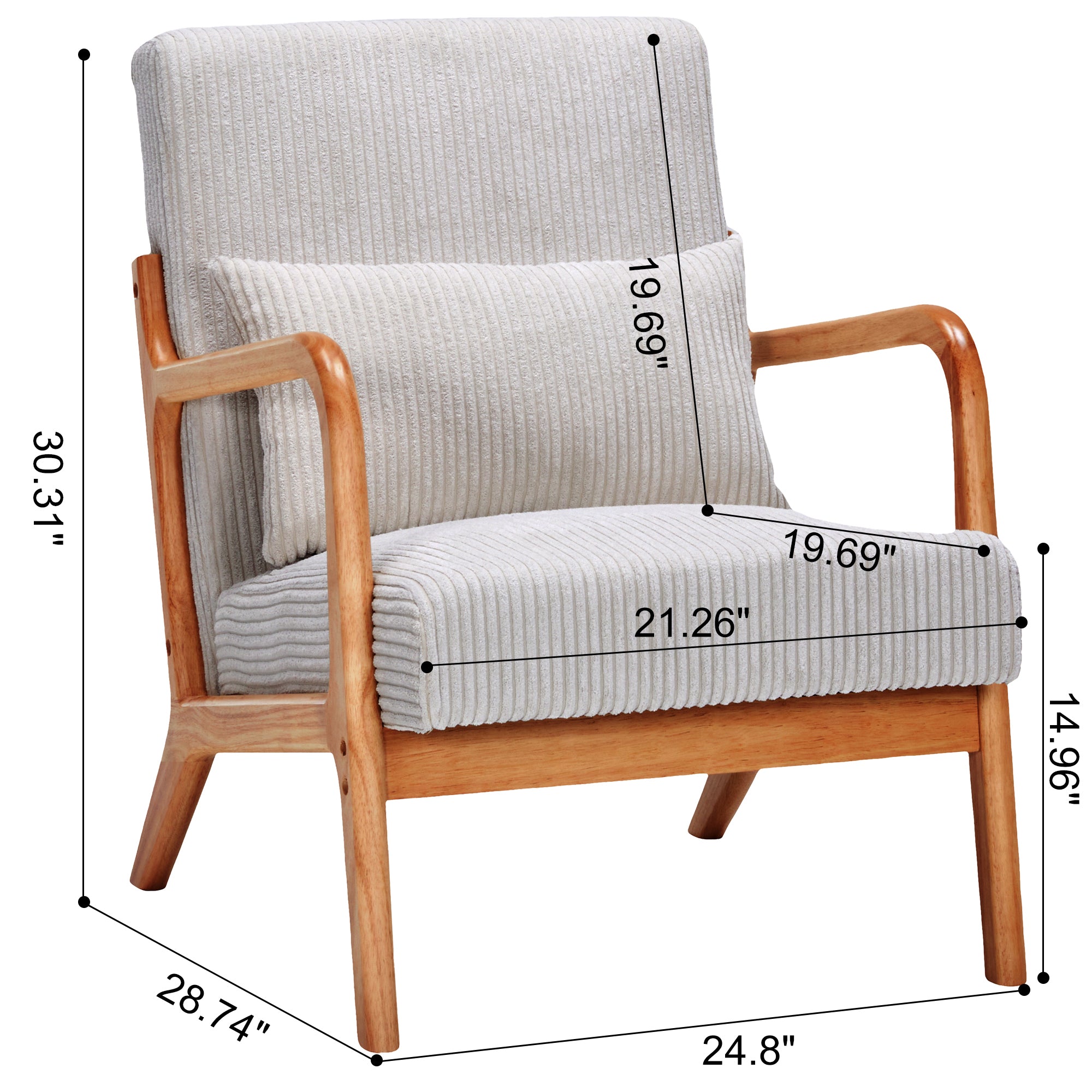 Polyester upholstery and included pillow close-up