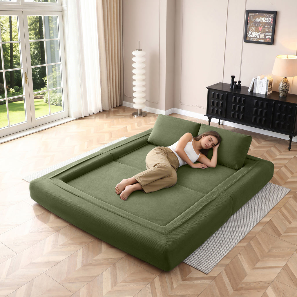 Convertible sofa bed expanded to sleeper mode