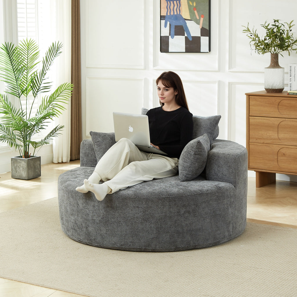 Chenille Fluffy Single Seat Chair — No Assembly