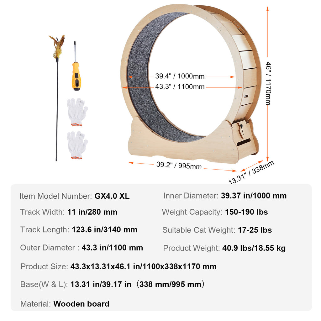 Yellow cat exercise wheel in living room setting