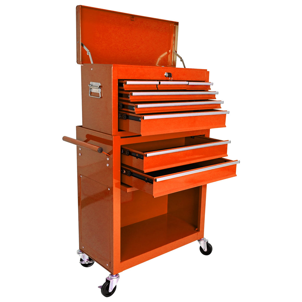 8-Drawer Rolling Tool Chest with Lock — Metal Tool Storage Cabinet