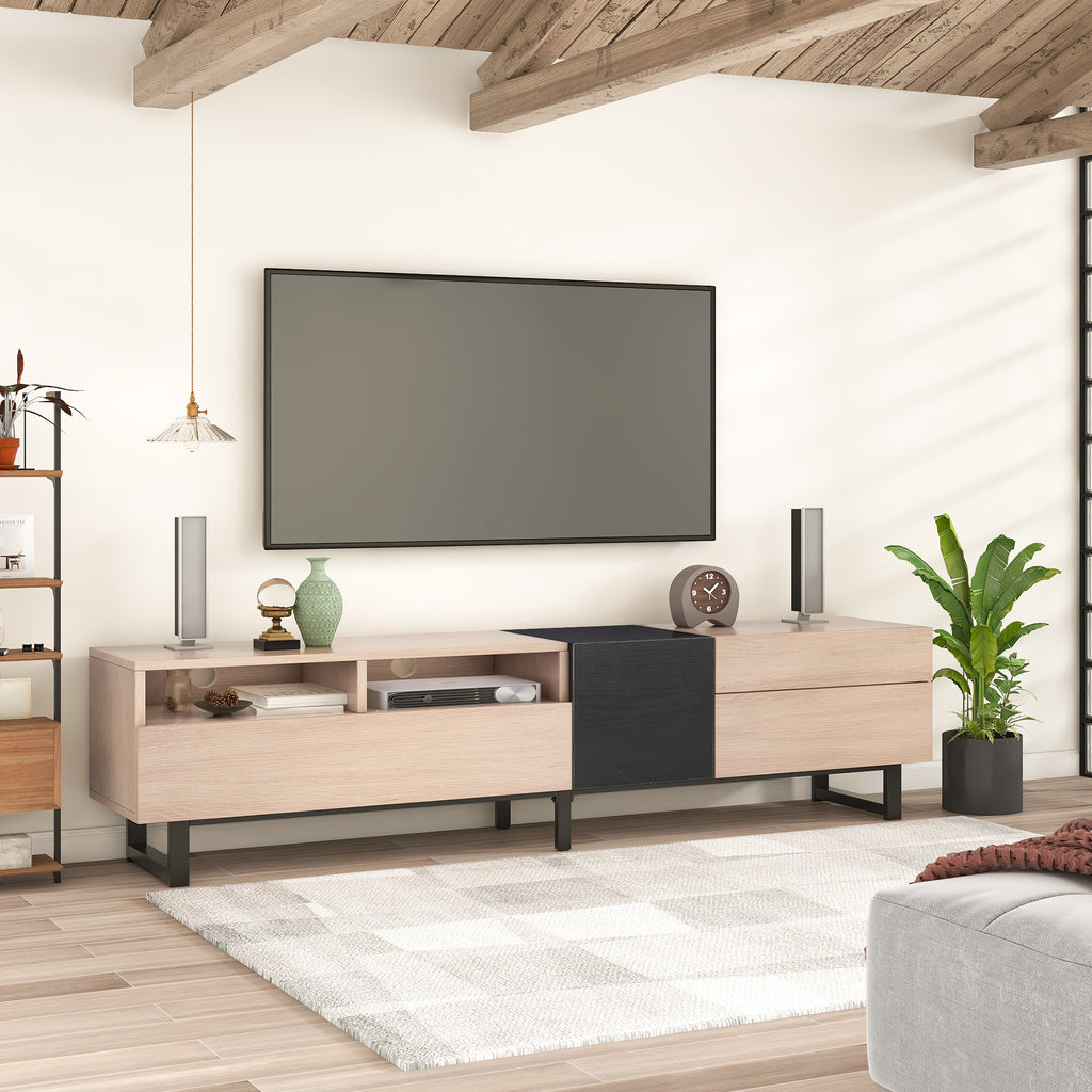 TV stand with adjustable shelf and cable management