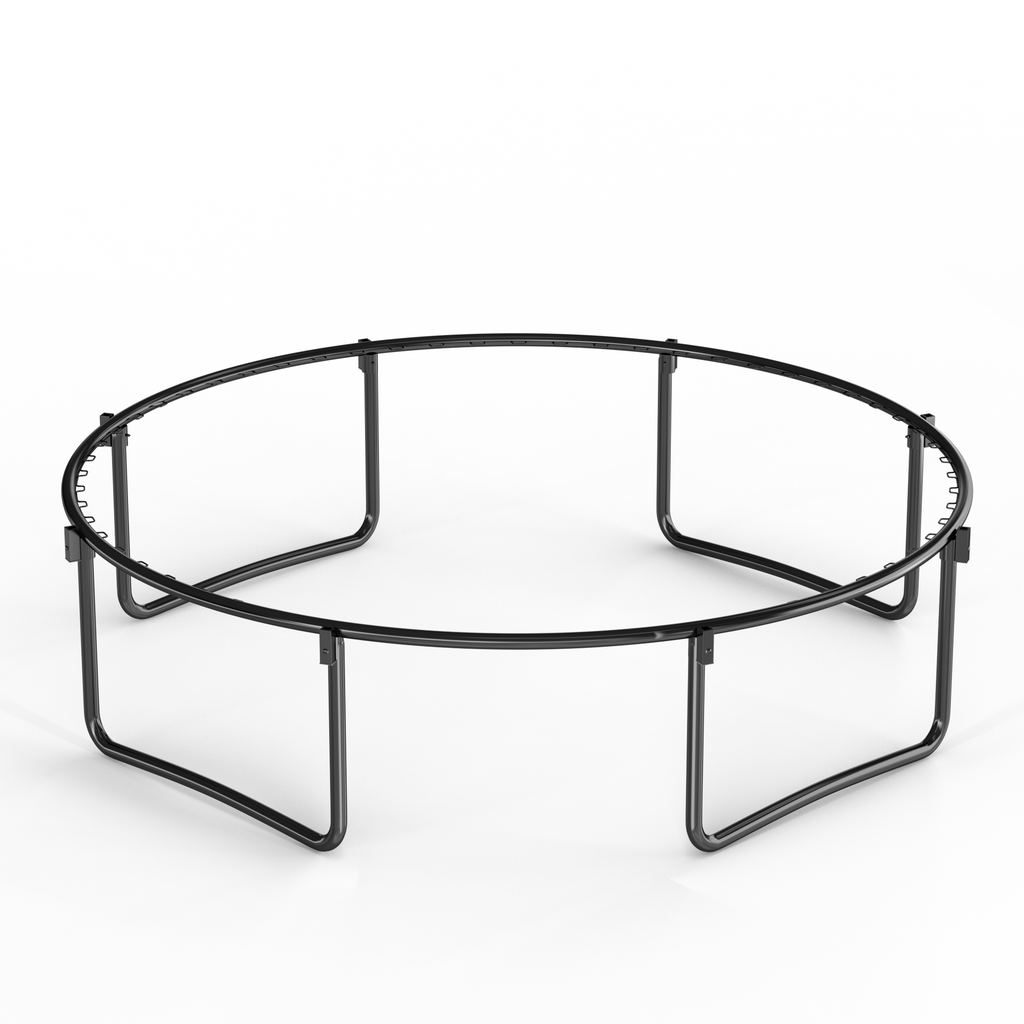 Curved fiberglass enclosure poles trampoline detail