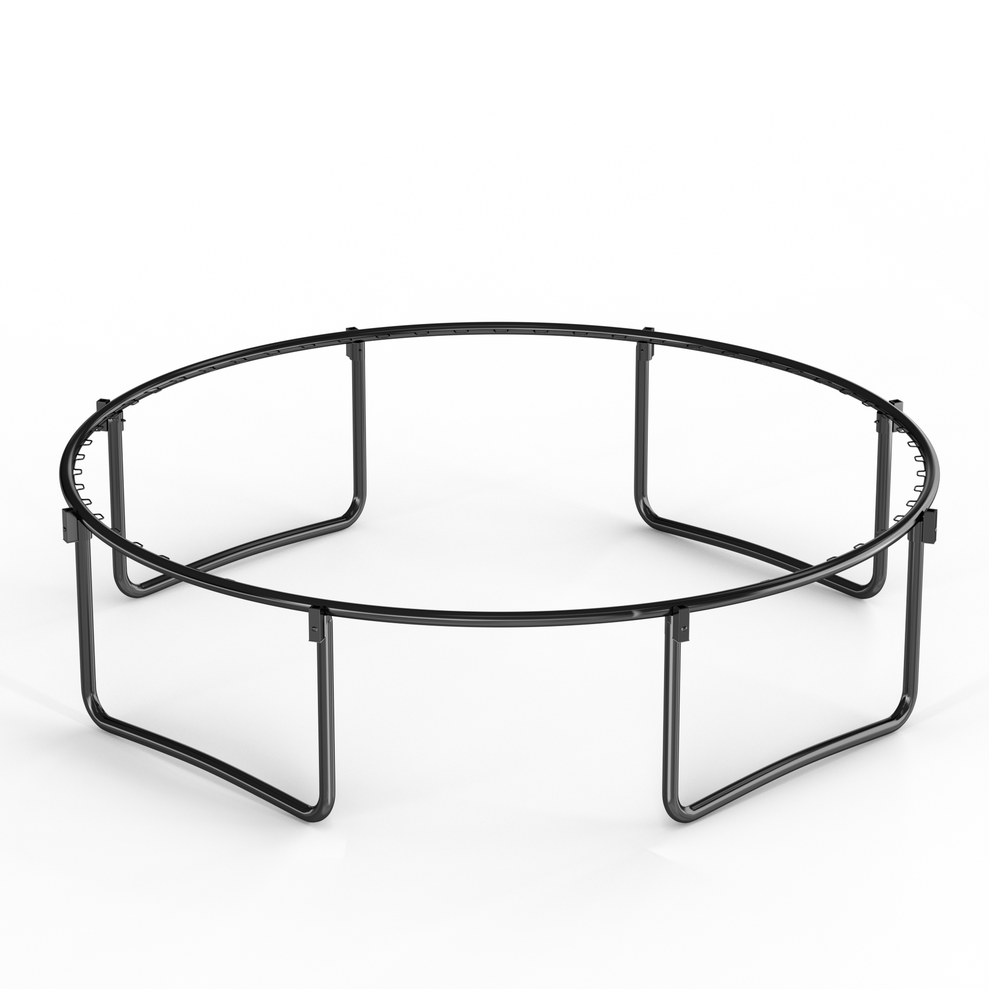 Curved fiberglass enclosure poles trampoline detail