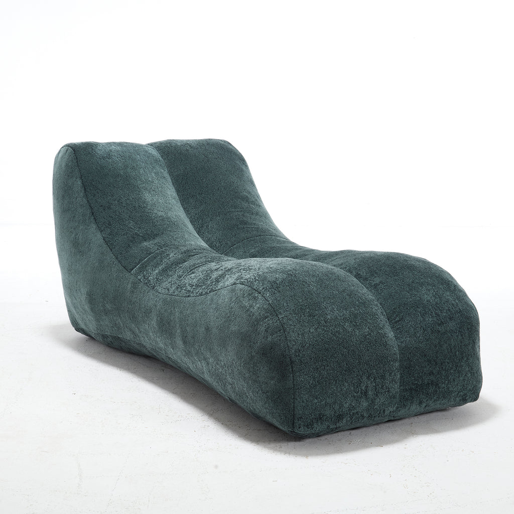 Light blue microfiber bean bag sofa chair — product image