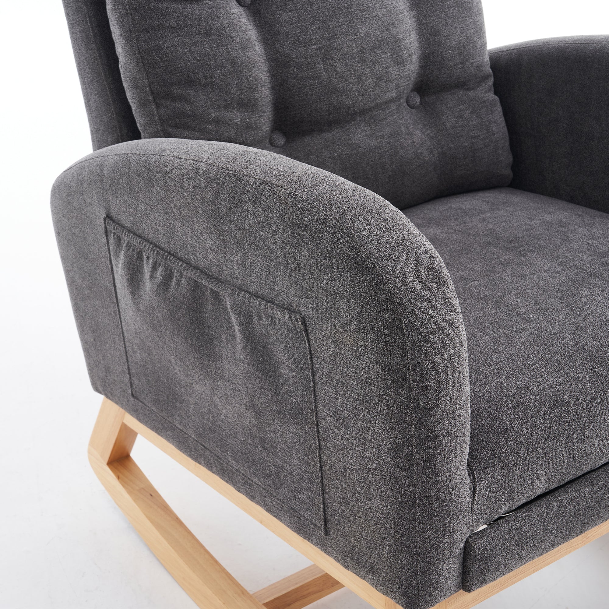 Gray rocking chair in living room setting