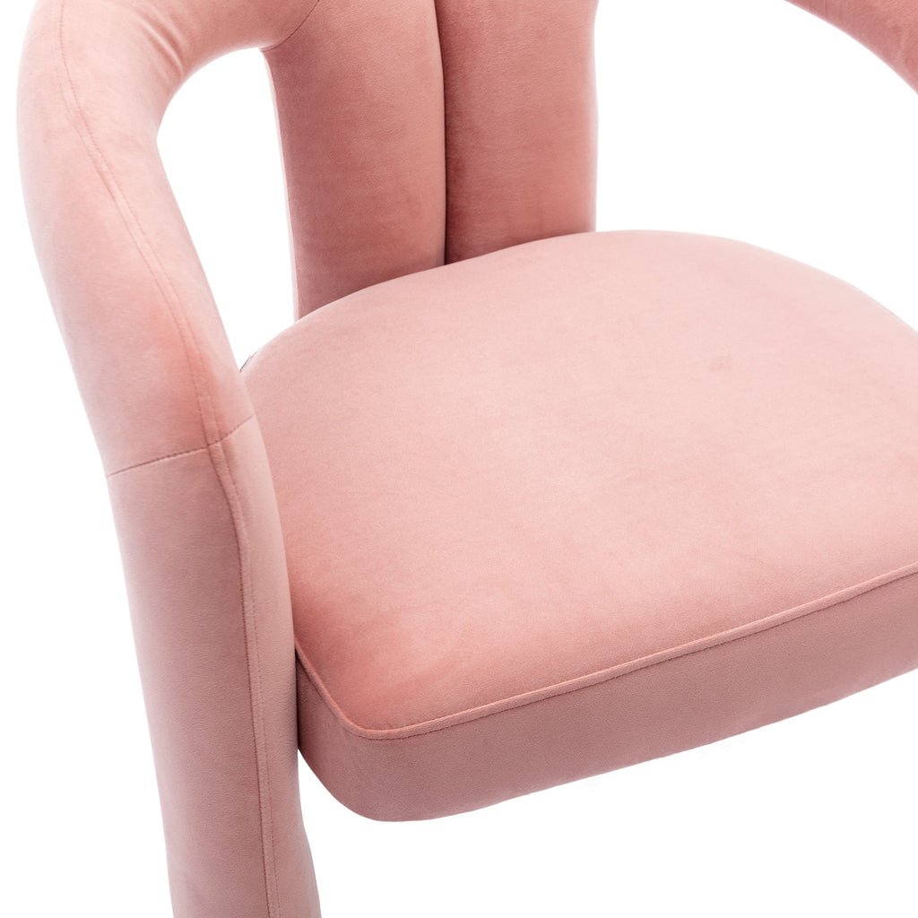 Velvet Barrel Accent Chair Set of 2 — Wood Legs