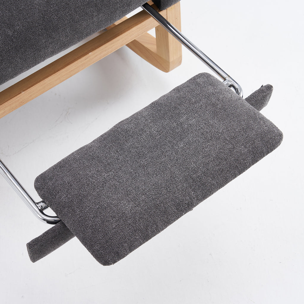 Side storage pocket on rocking chair arm
