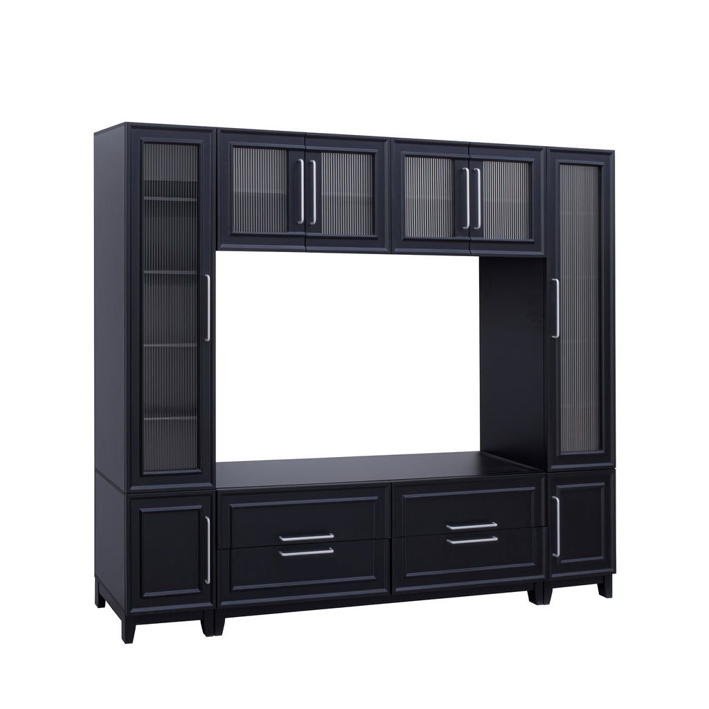 TV stand media console drawer and cabinet organization