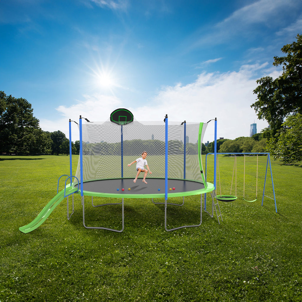 4-step rust-resistant steel ladder trampoline entry