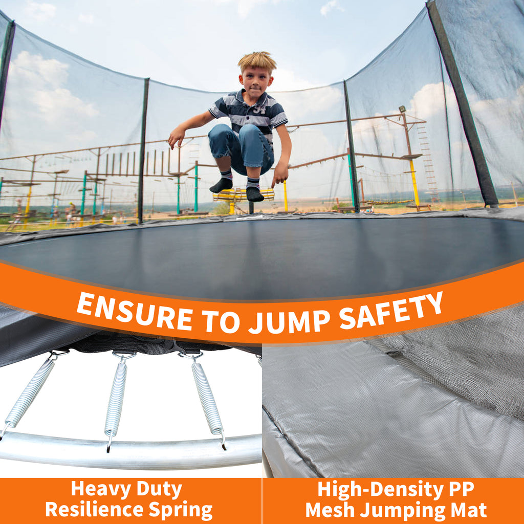 Kids backyard 8ft trampoline with ladder and spring cover