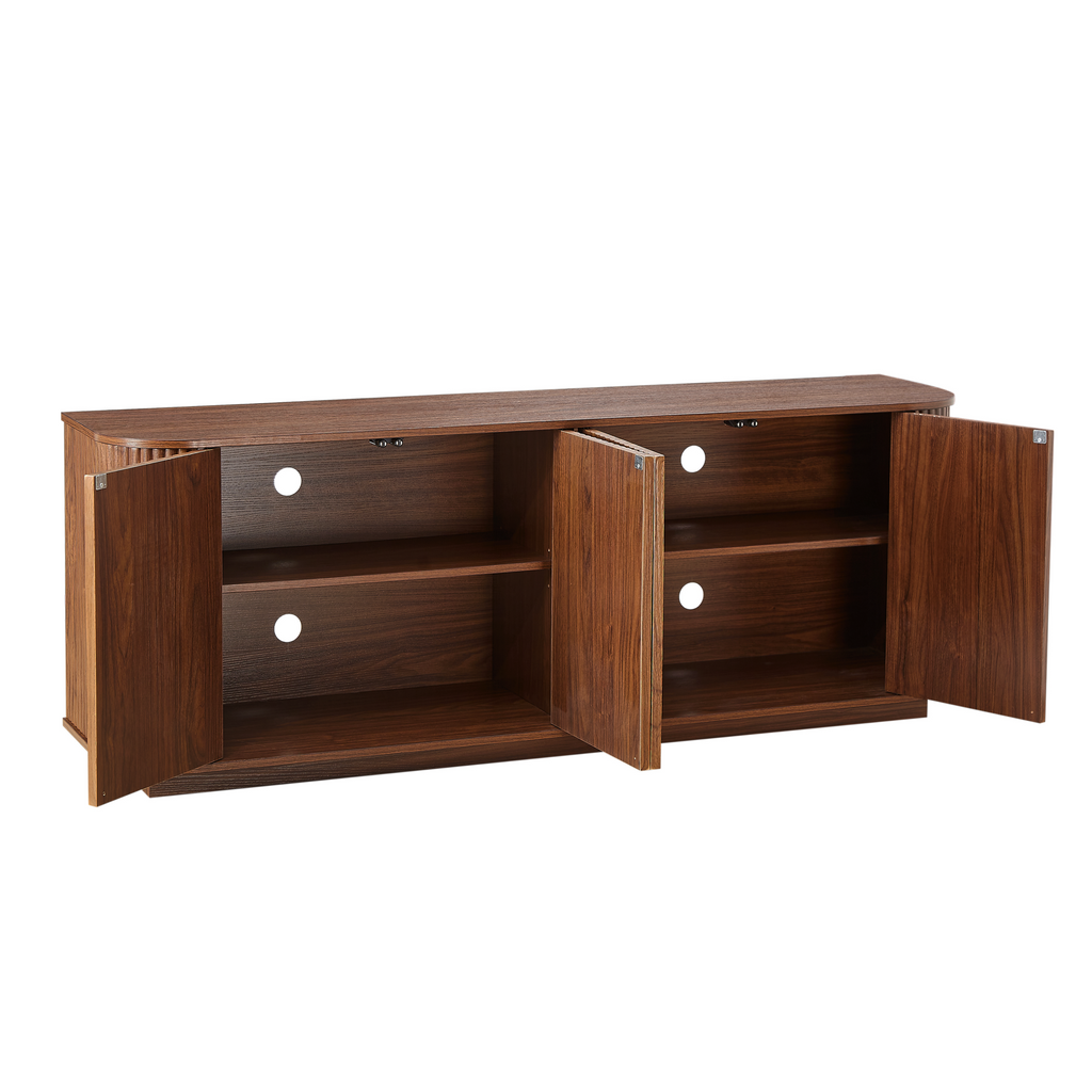 Wave pattern storage cabinet curved edges detail