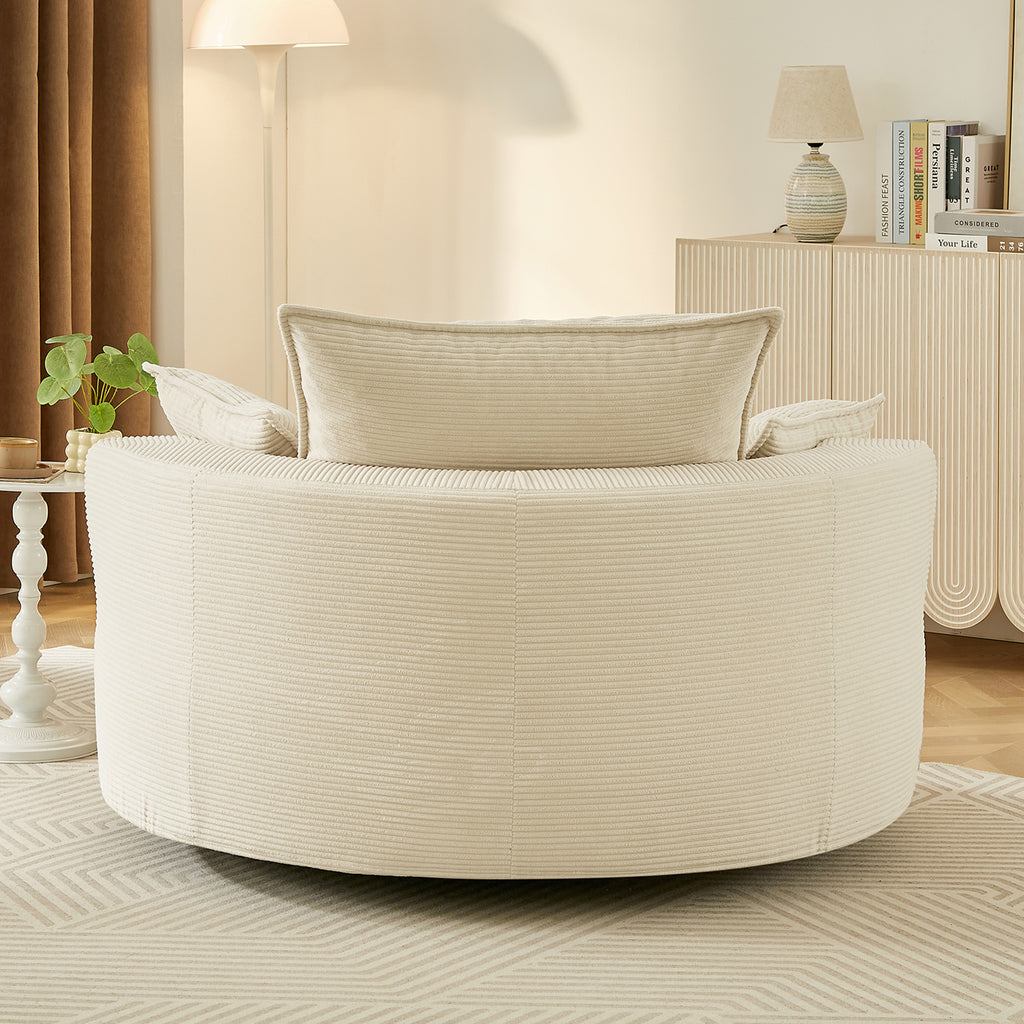 360 swivel barrel chair full view