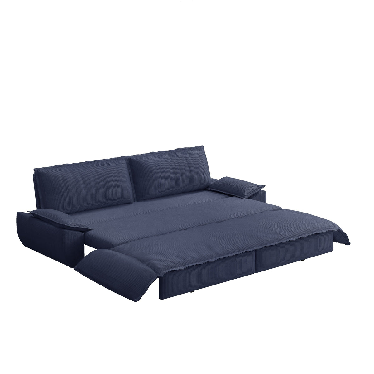 73.2' Queen Pull Out Sofa Bed,3-in-1 Convertible Sleeper Sofa,Multi-Functional Corduroy Loveseat Bed, Grey