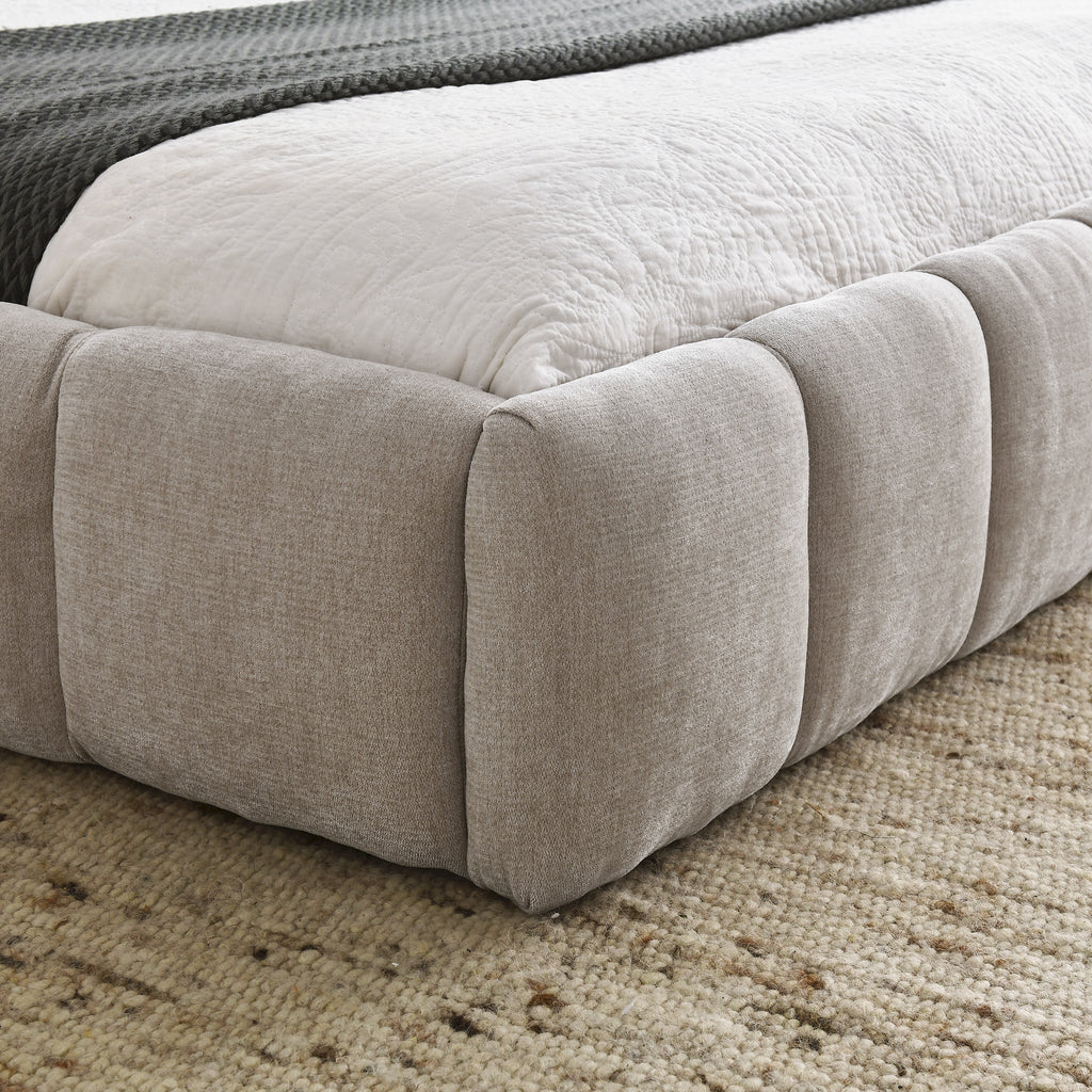 Modern queen bed chenille upholstery texture