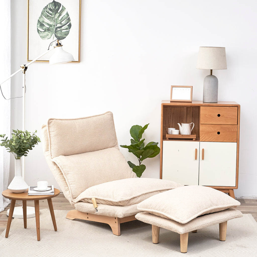Foldable sofa bed chair converted to flat position