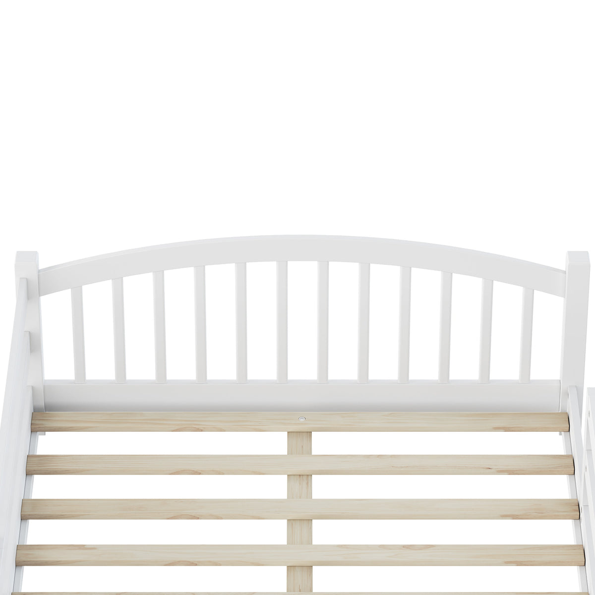 Full Montessori Floor Bed with Slats and Safety Guardrails, Solid Wood Floor Bed with Fence and Without Door, Easy Assemble Montessori Bed for Girls and Boys, Gray