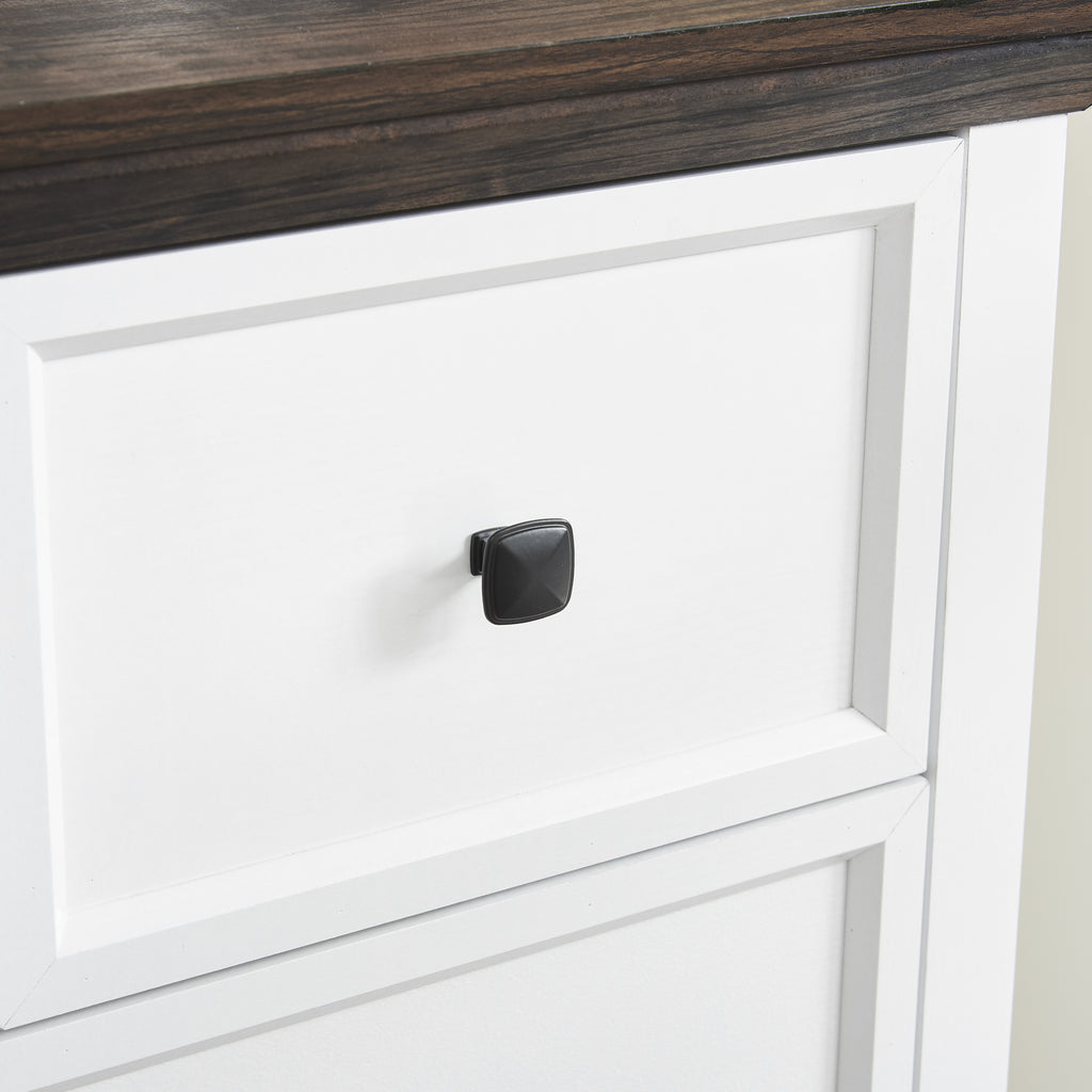 White modern farmhouse dresser angle view