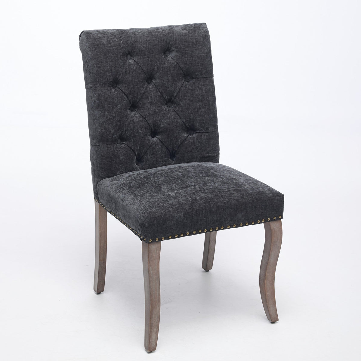Upholstered Chenille Fabric Accent Dining Chair, Curved Solid Wood Legs, Elegant Tufted Club Dining Room Kitchen Room Arm Dining Chair, Single Pack,Olive Green,SW1895OL