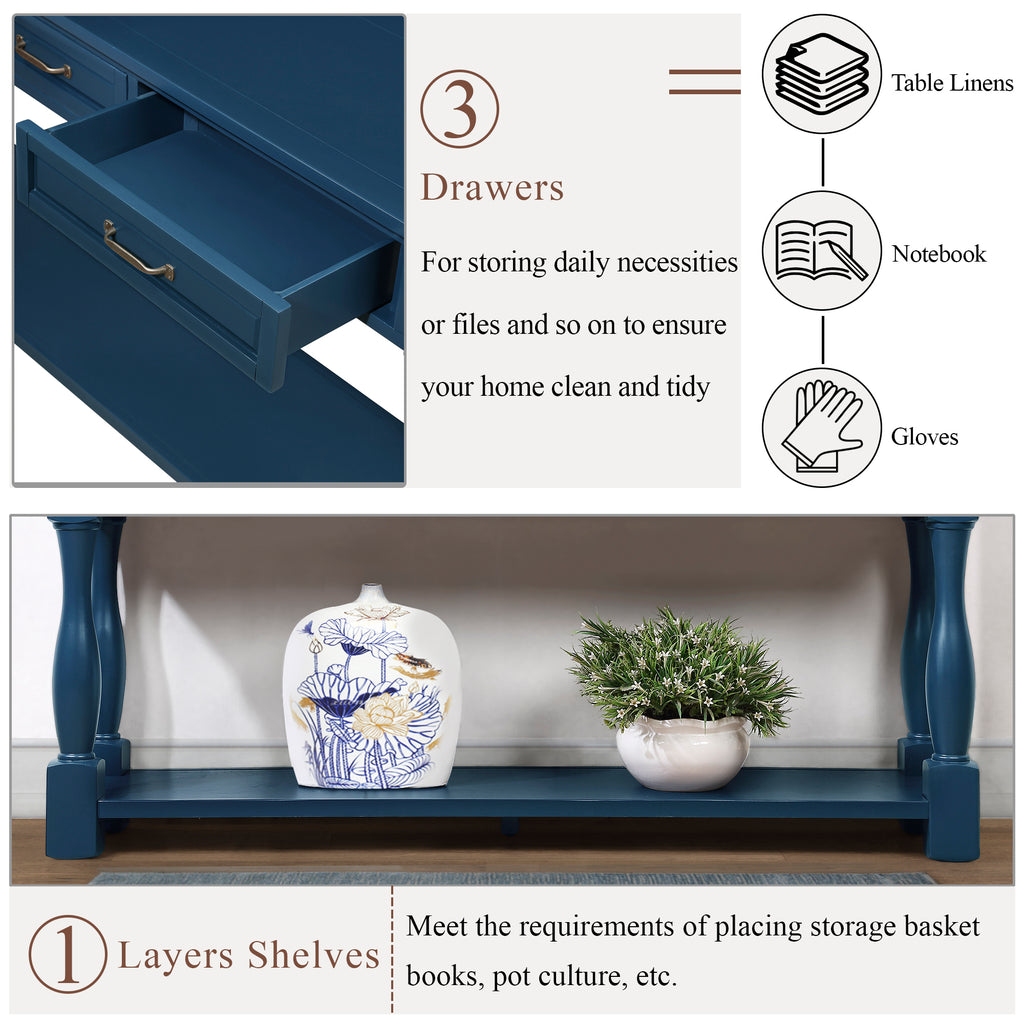 Entryway console table with storage drawers
