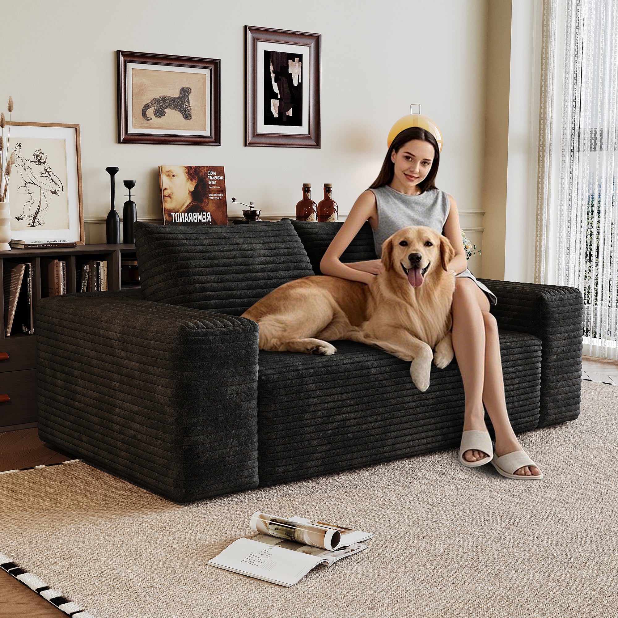 63-inch deep seat loveseat — angle view