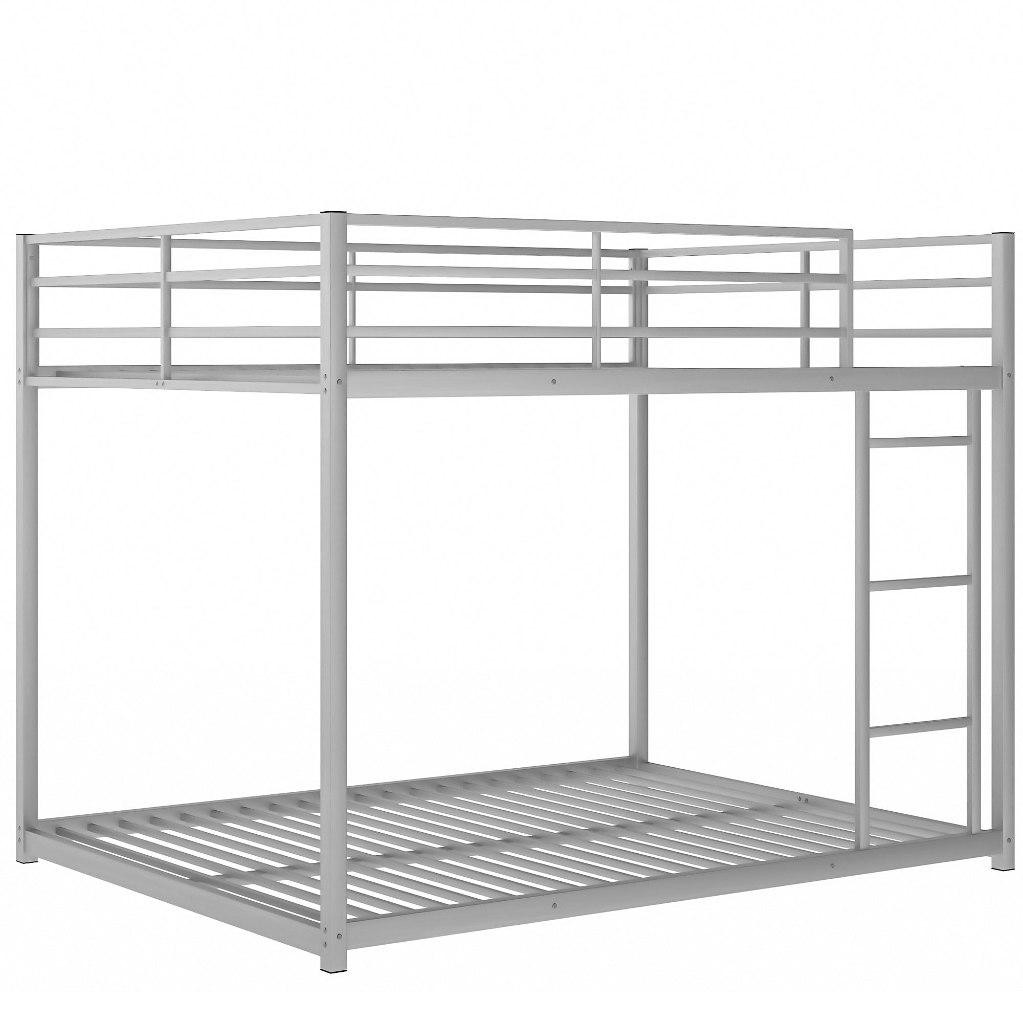 Low metal bunk bed open lower bunk floor bed layout