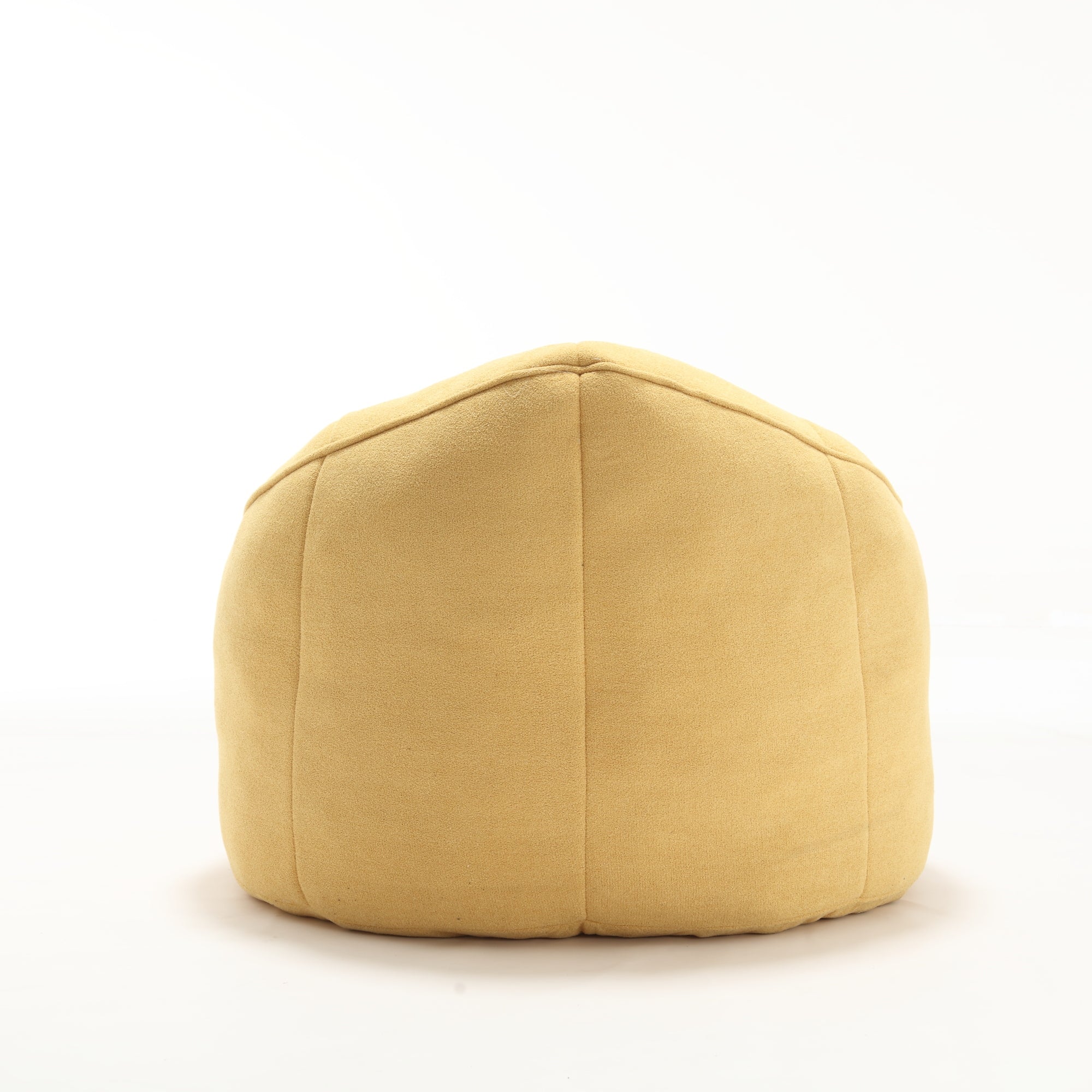 Yellow microfiber bean bag chair — full product photo