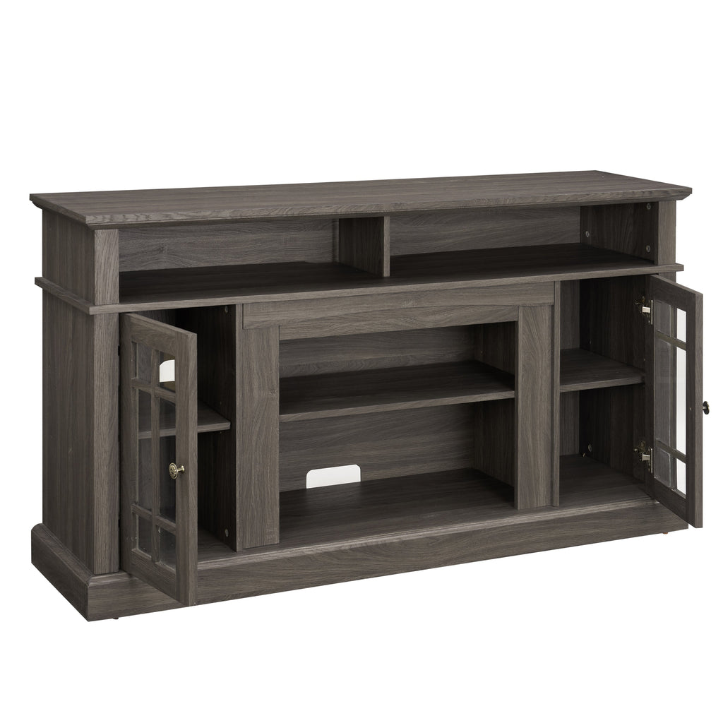 Classic TV Media Stand Modern Entertainment Console for TV Up to 65' with Open and Closed Storage Space, Espresso, 58.25'W*15.75'D*32'H