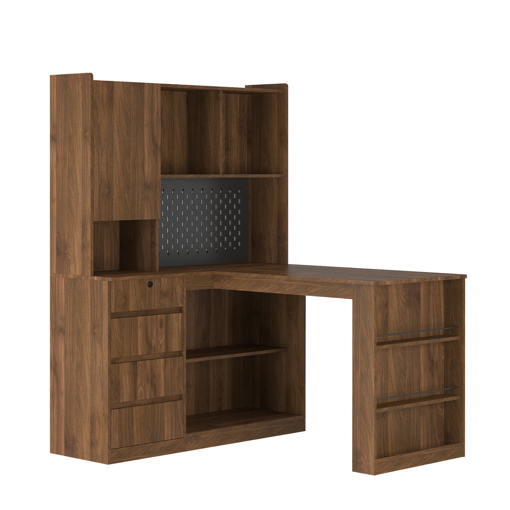 Computer desk bookshelf shelving tower detail
