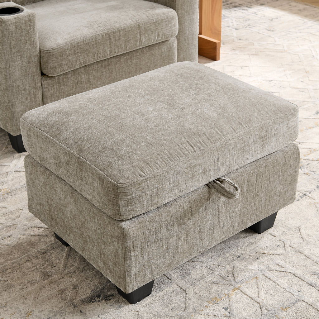 Side storage pocket and phone stand on recliner chair