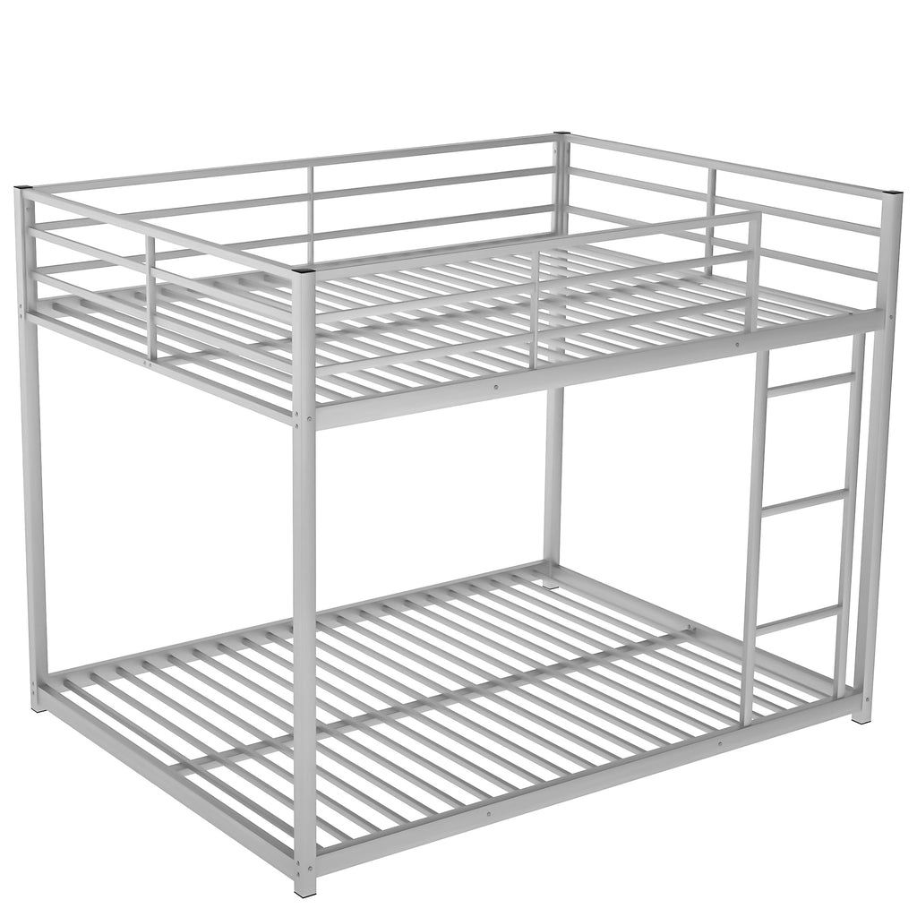 Silver bunk bed built-in ladder access to upper bunk