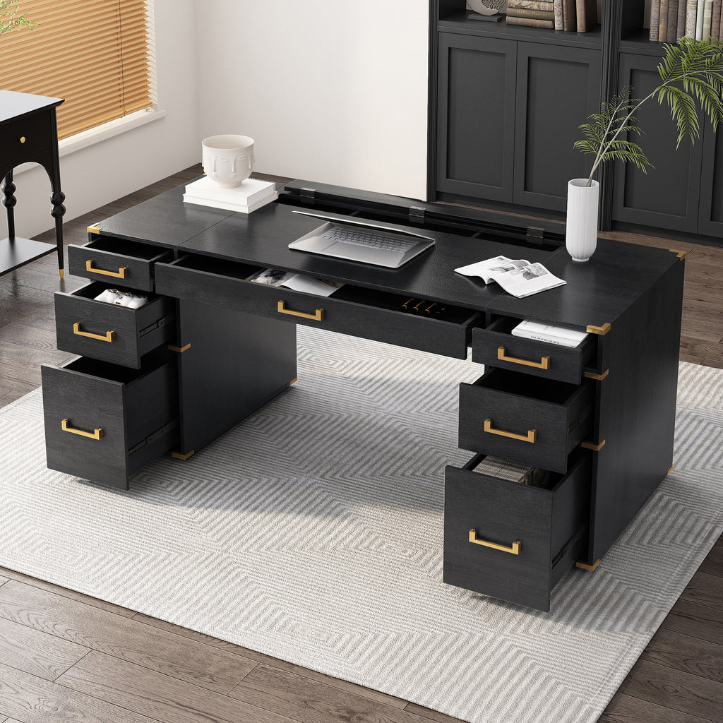 Bottom file drawers with folder hangers