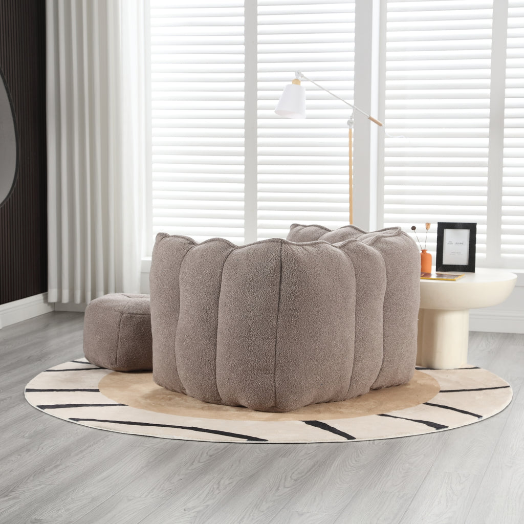 High-resilience foam bean bag chair — top view