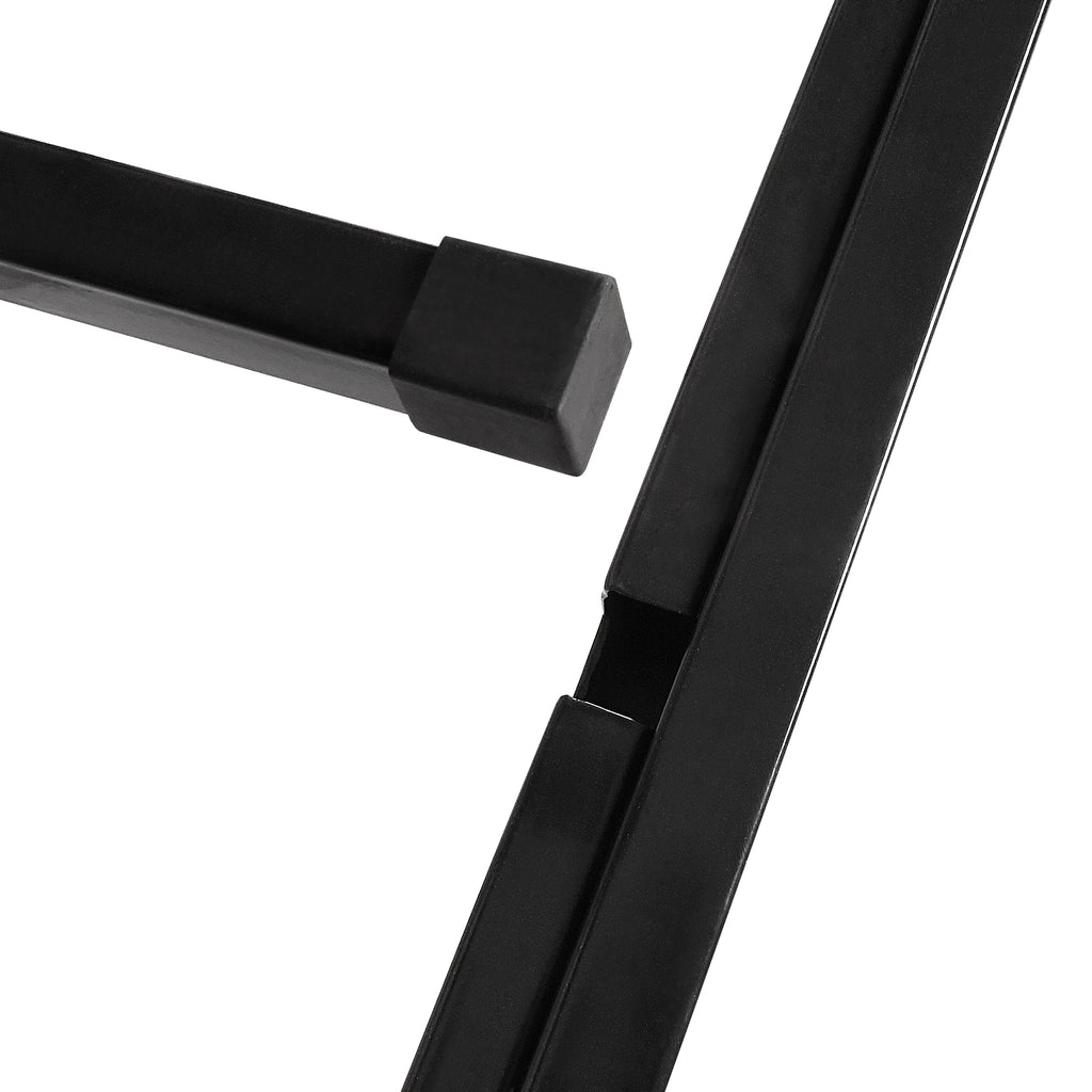Black twin over twin metal bunk bed with ladder — product photo