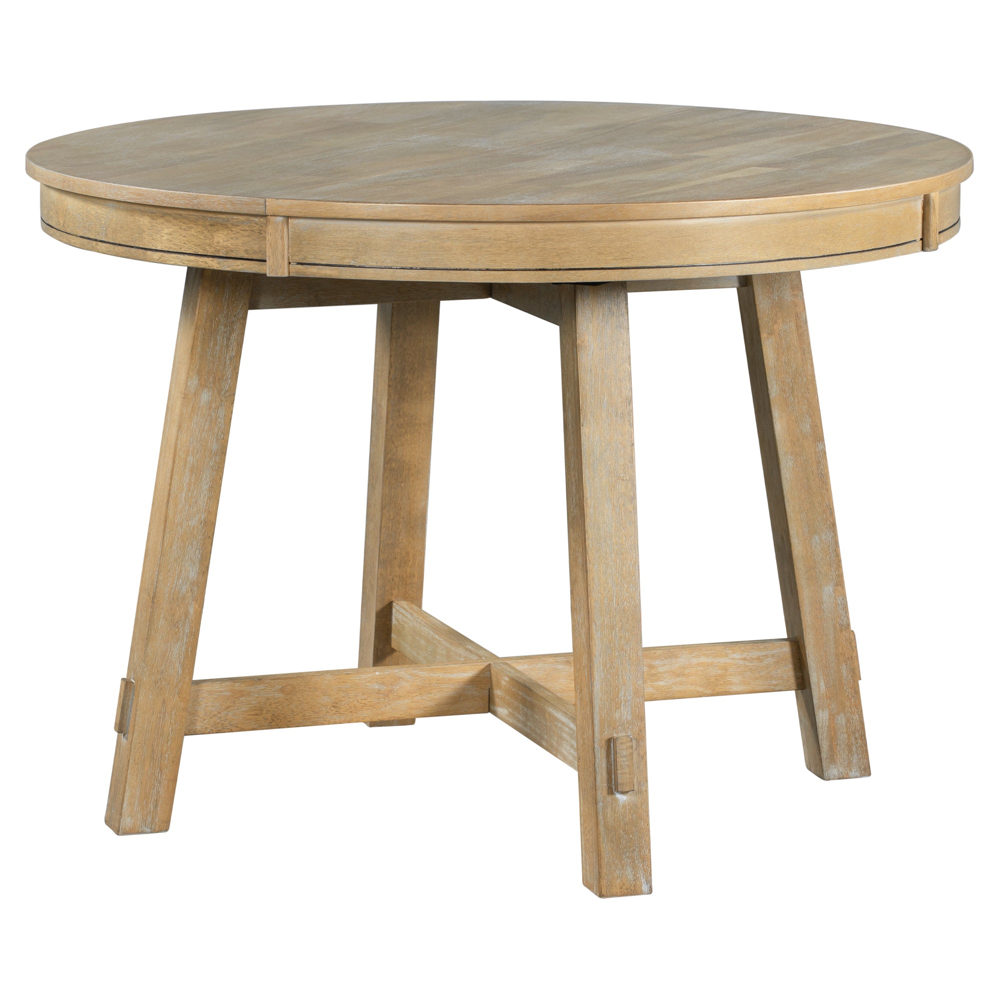 Natural extendable dining table expanded 58 inch length view