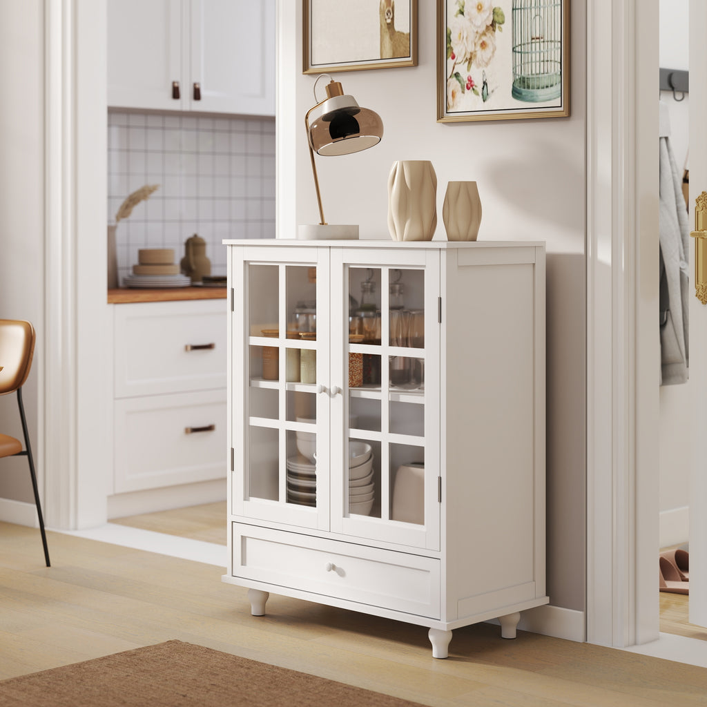 Minimalist sideboard MDF glass doors dining room