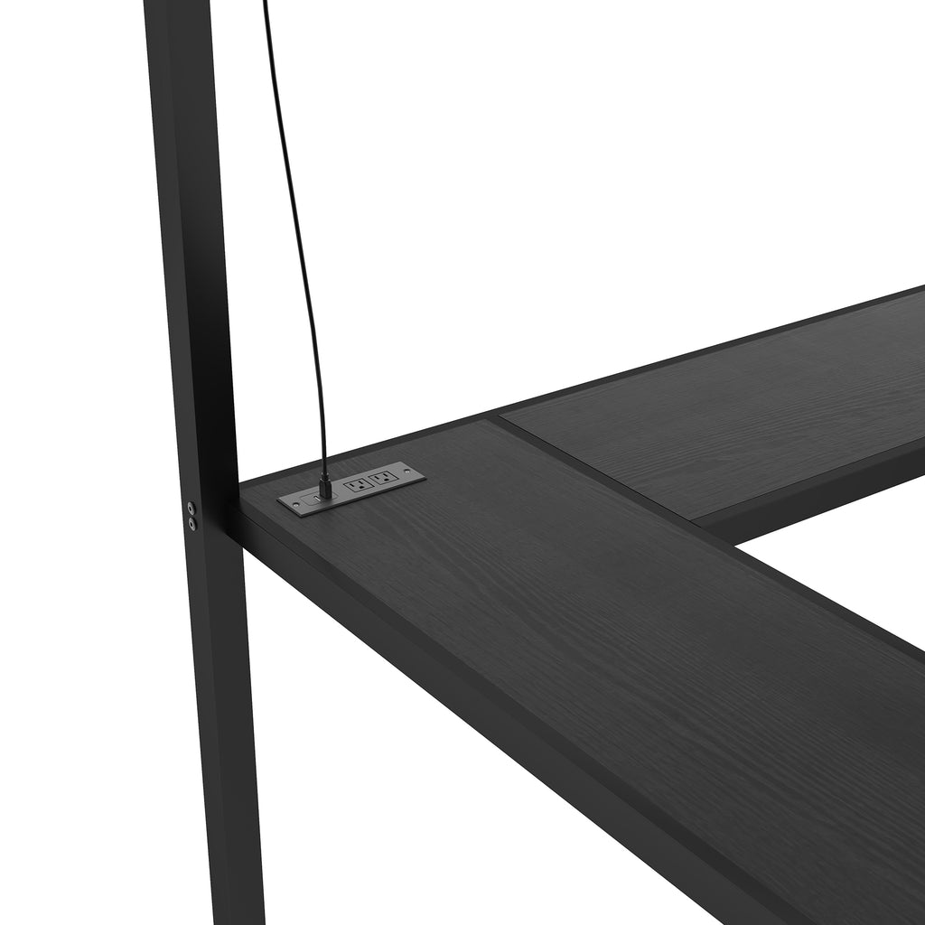 Twin XL metal loft bed in teen bedroom setting