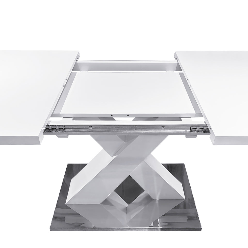 Extendable table leg and base construction detail