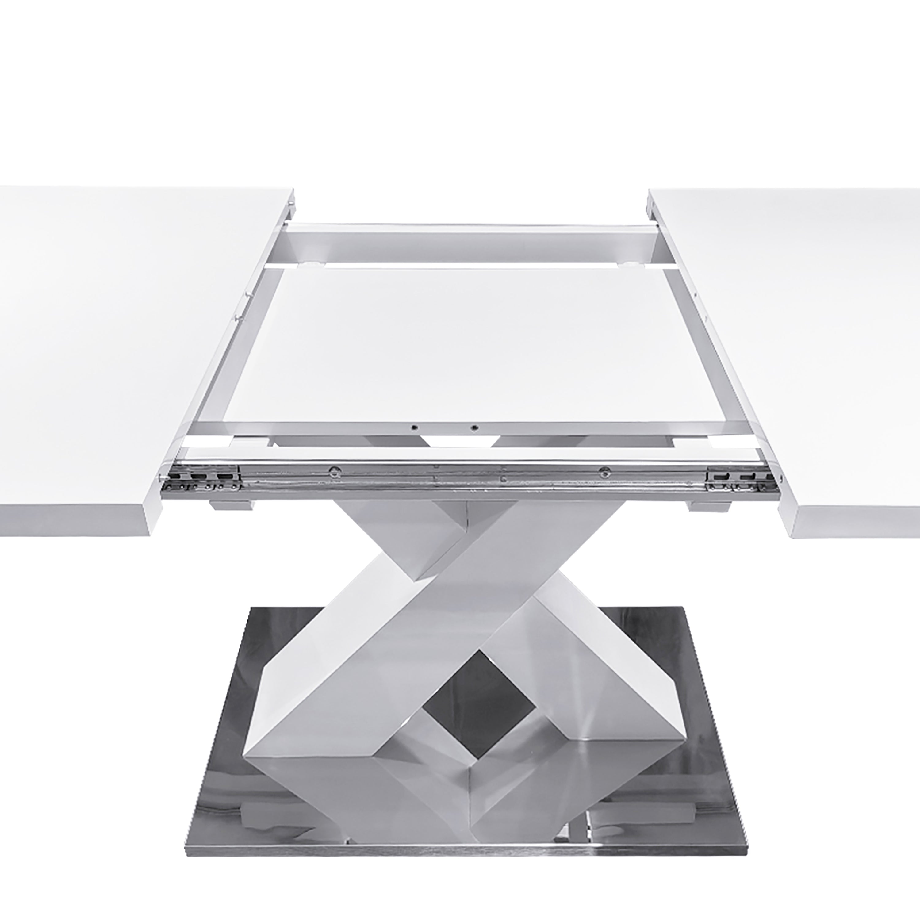 Extendable table leg and base construction detail