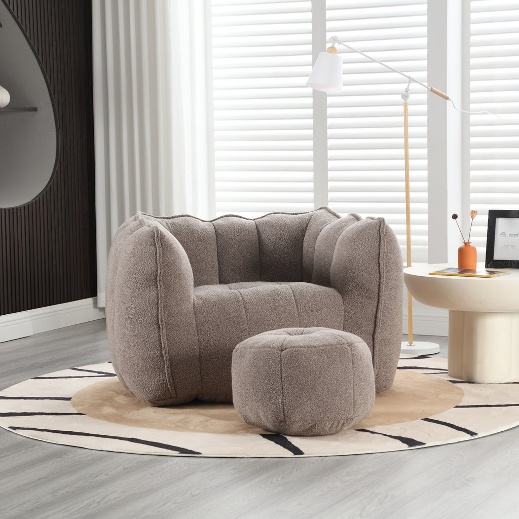 Coffee bean bag lounge chair — close-up