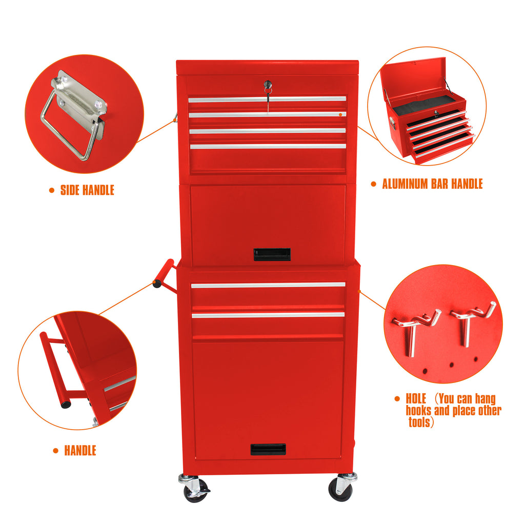 Lockable toolbox top attachment on tool chest