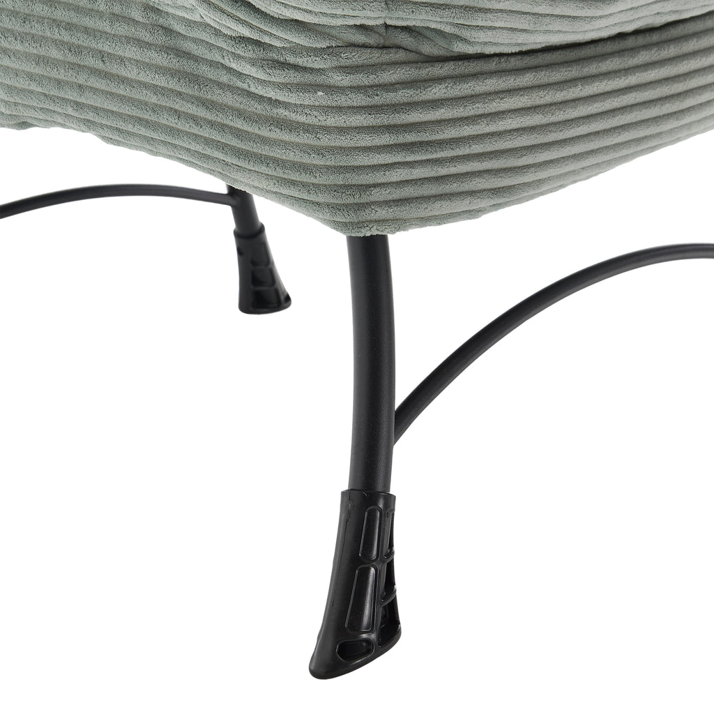 Light green foldable ottoman with lazy lounge chair