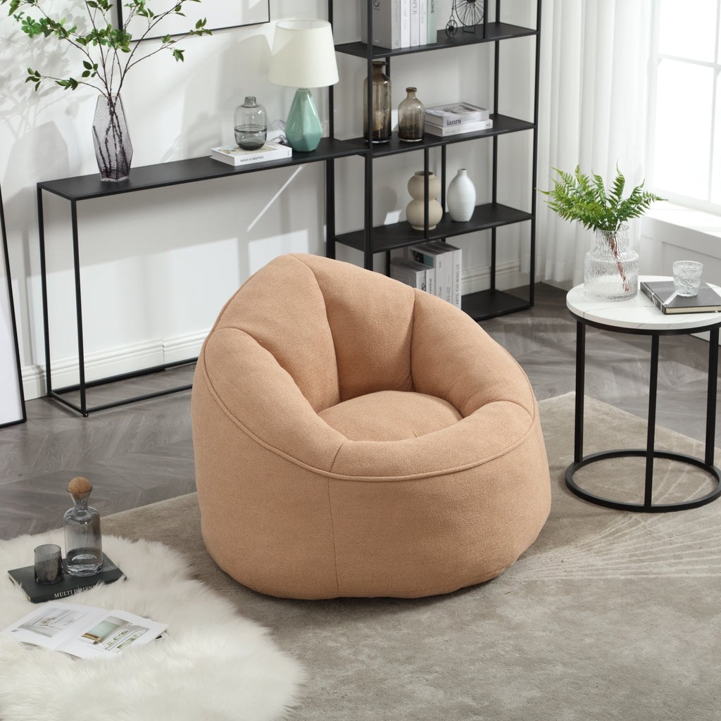 Bean bag chair with footrest in room setting