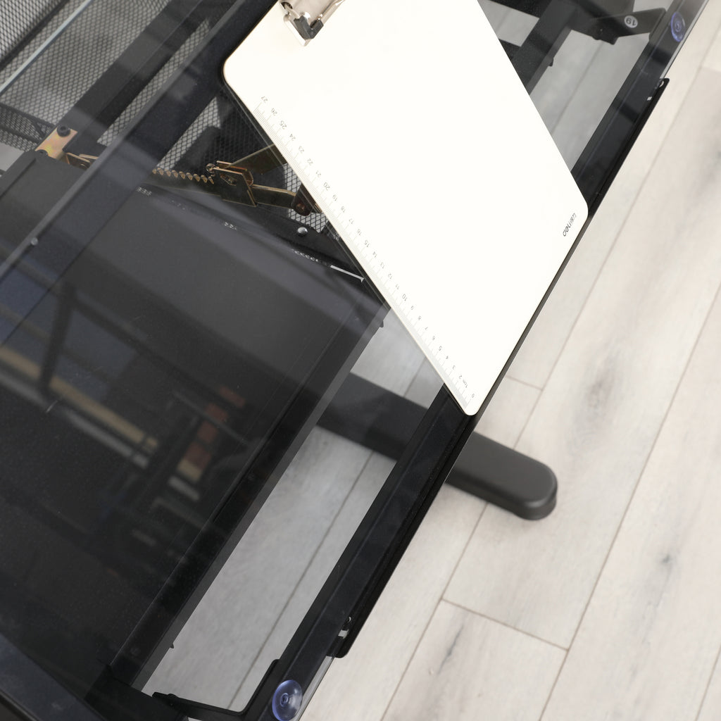Metal frame and adjustable leg feet detail