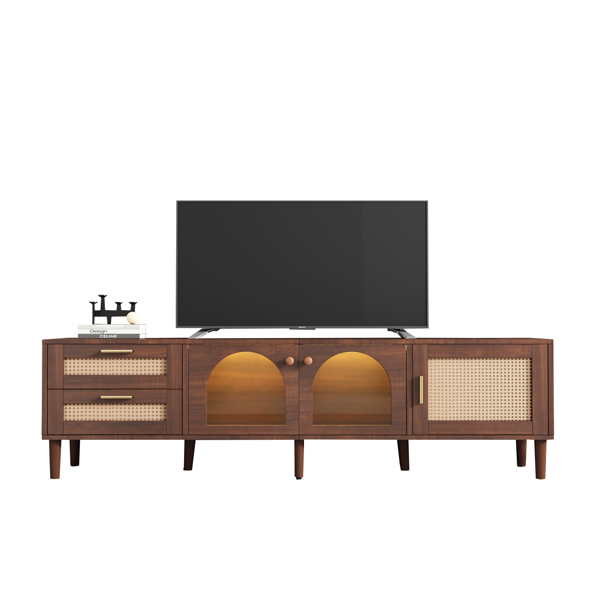 80-inch dark brown TV stand product photo