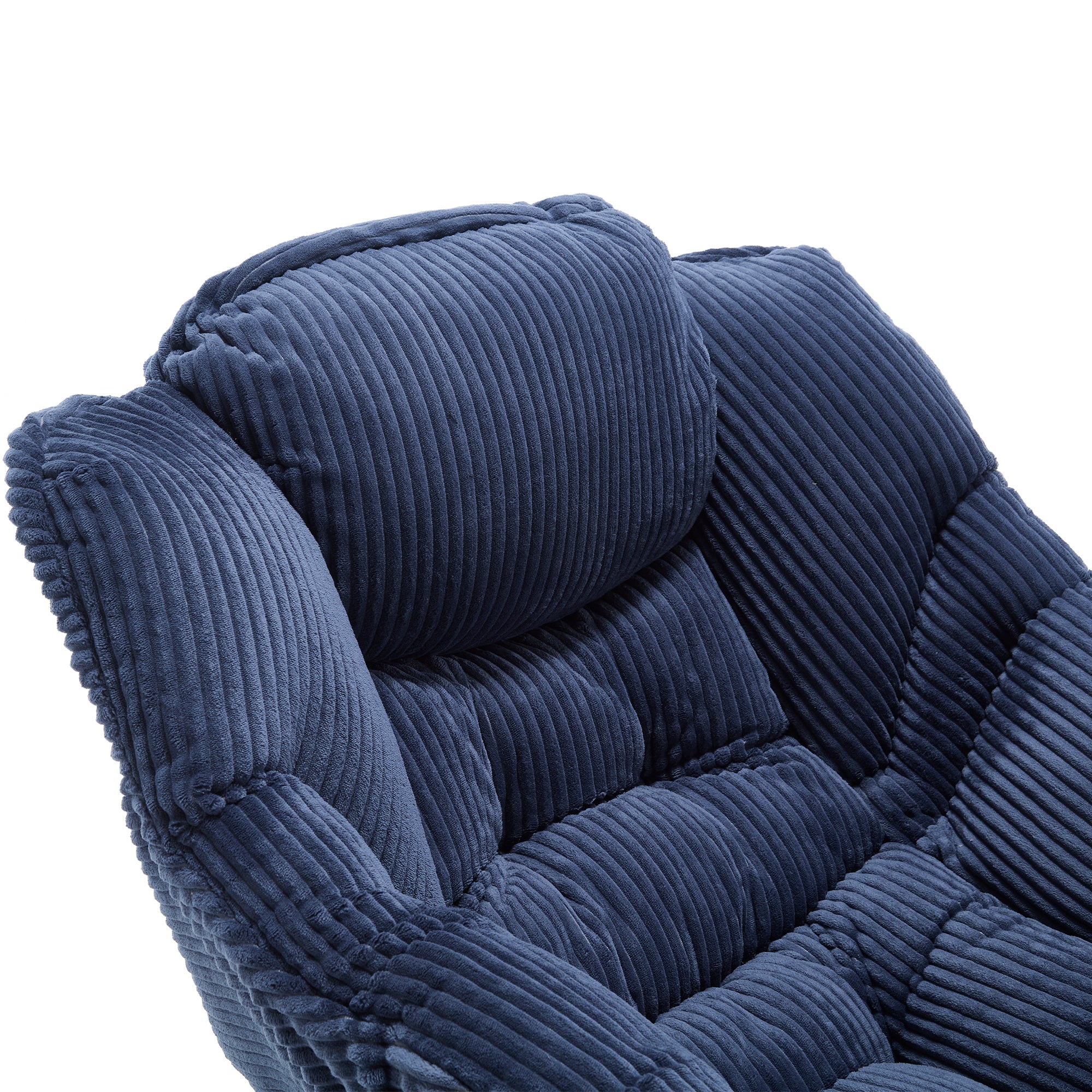 Navy blue lazy chair seating comfort detail