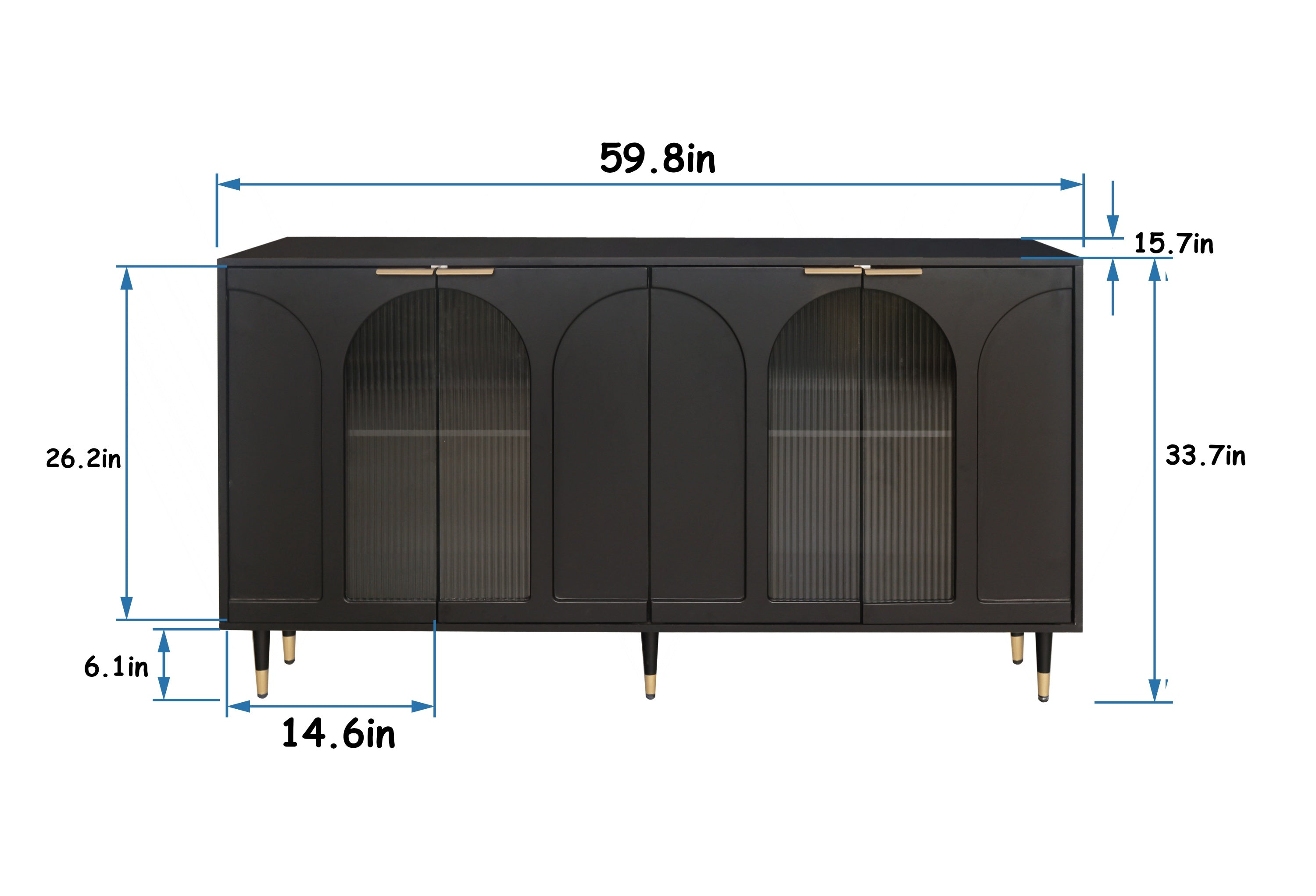 Black lacquered buffet server cabinet entryway placement